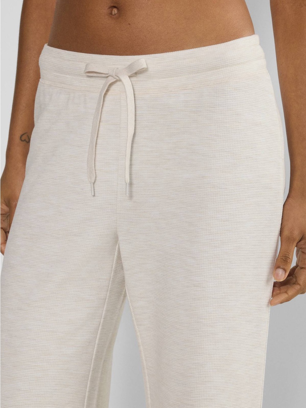 Aritzia TNA Wafflex Marks Pant in Heather Light Oatmeal | XL